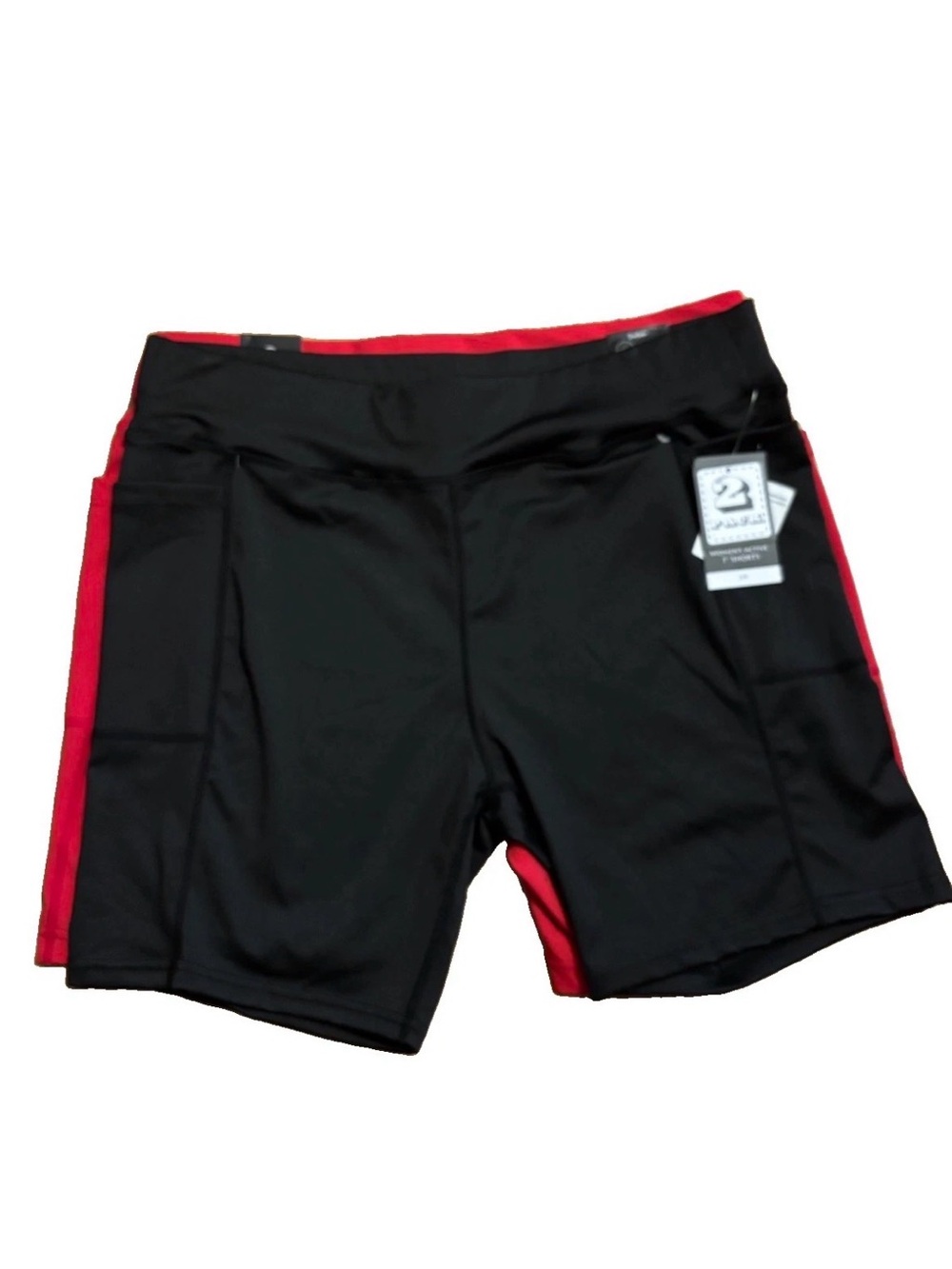 Rag Women’s 2-Pack Active Shorts - Black/Barberry - 3X
